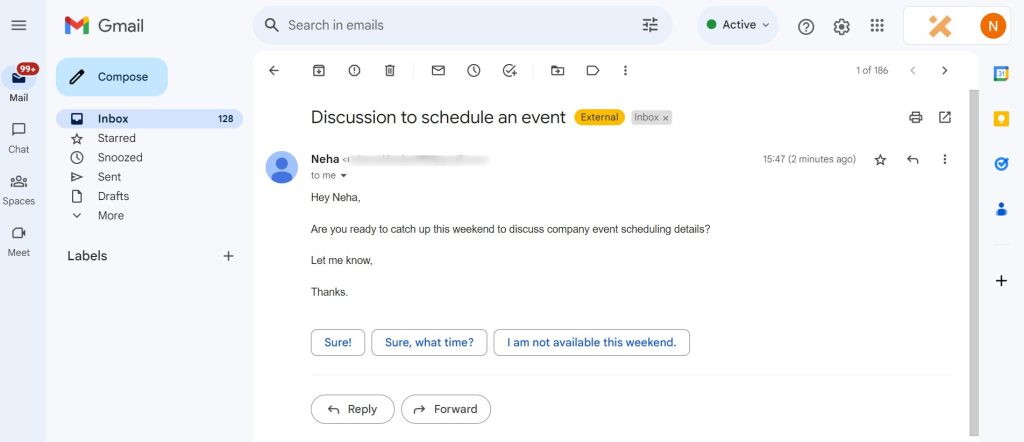 create google calendar event from gmail message
