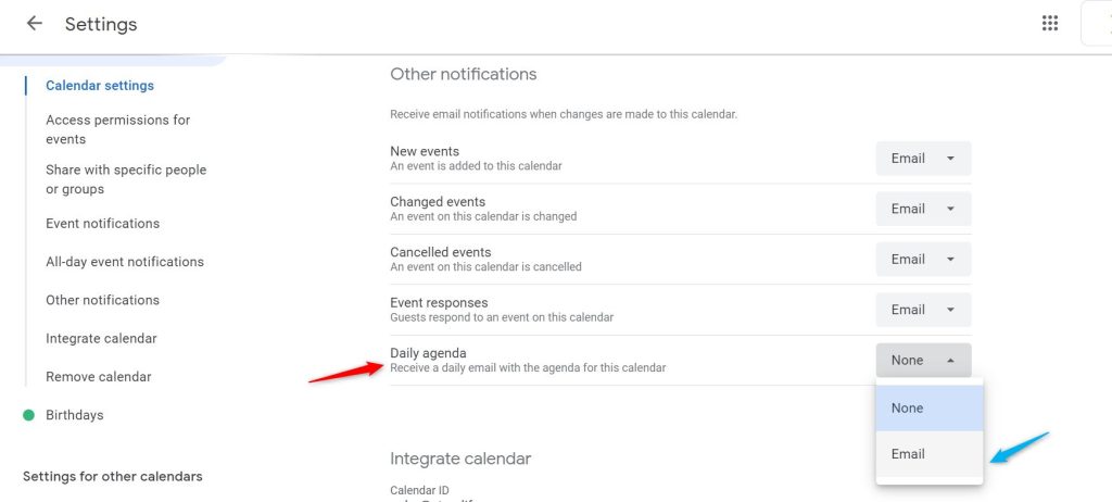 create daily agenda google calendar