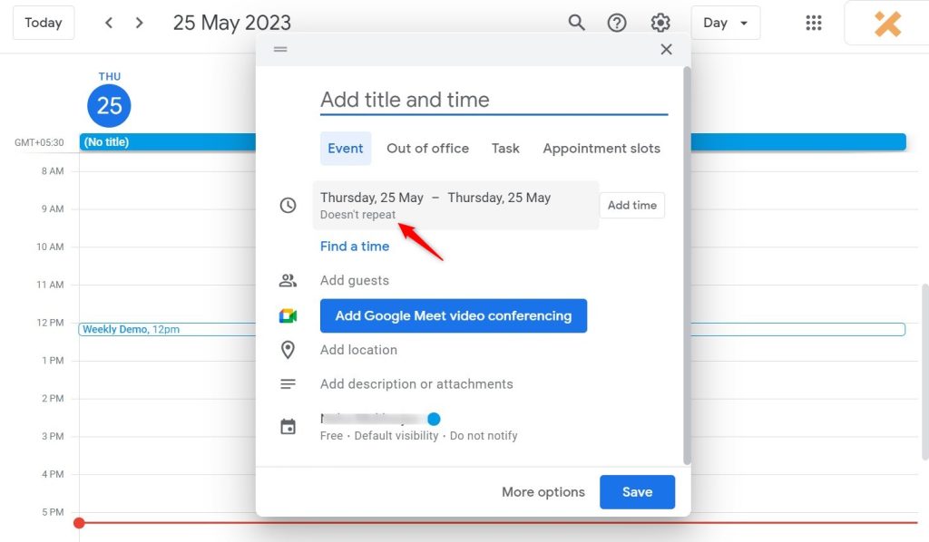 create recurring event google calendar