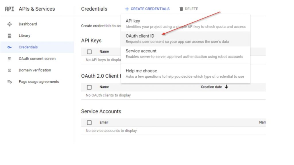 Create OAuth Credentials