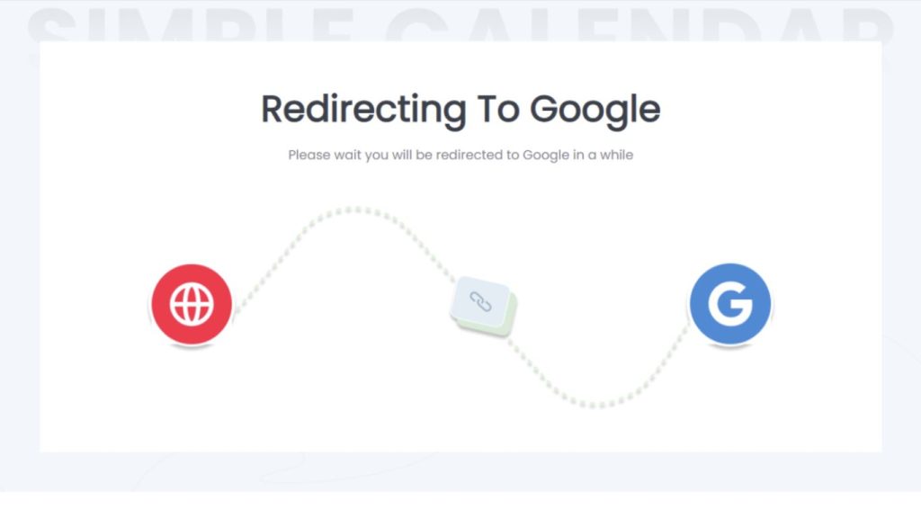 Redirecting to Google