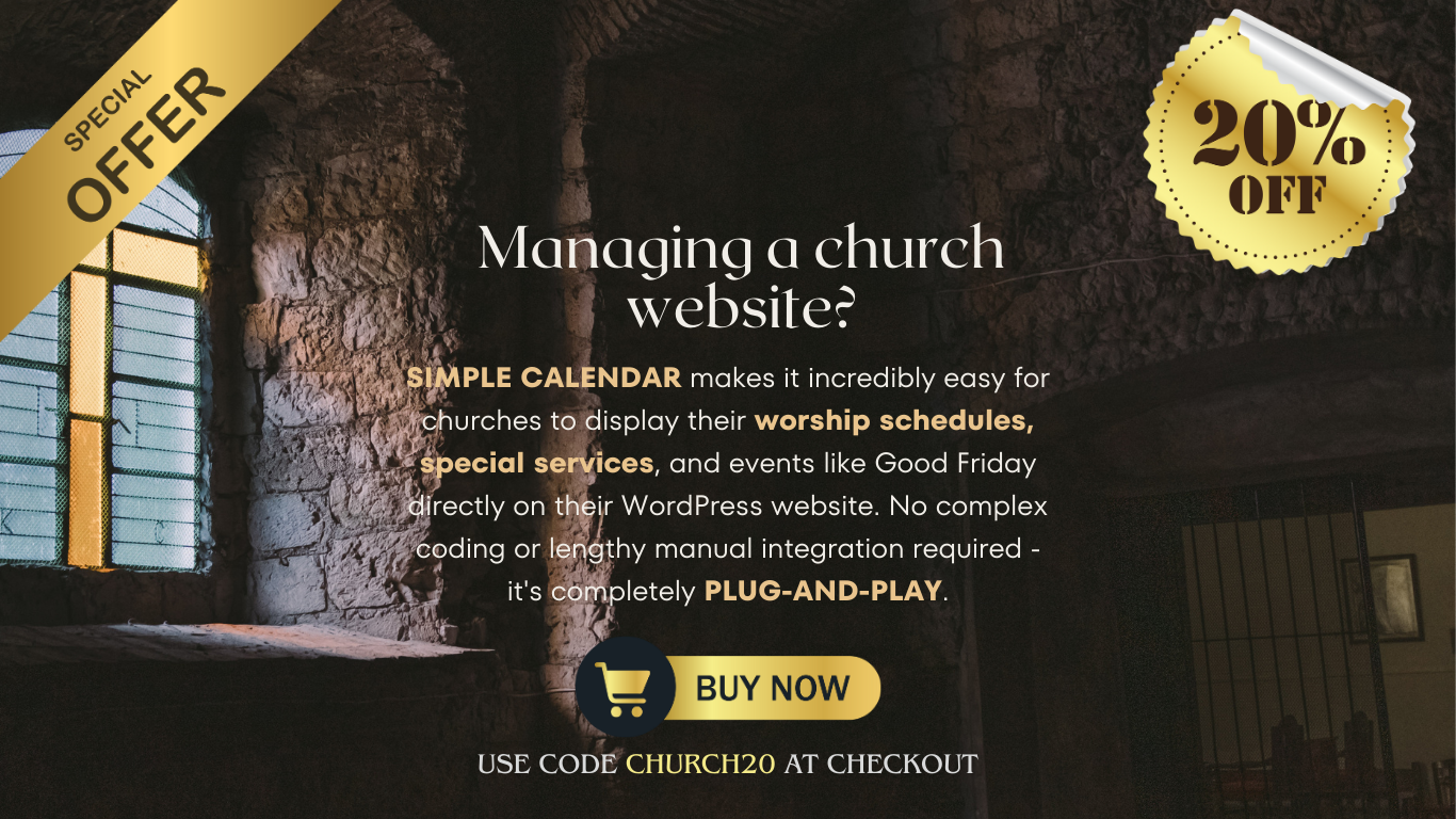 display church services on website
