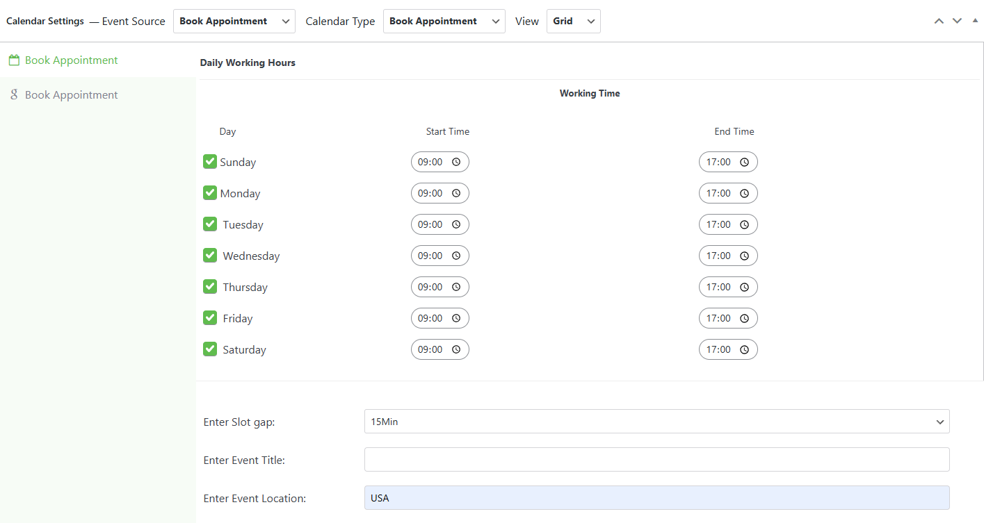 add calendar to wordpress for online bookings