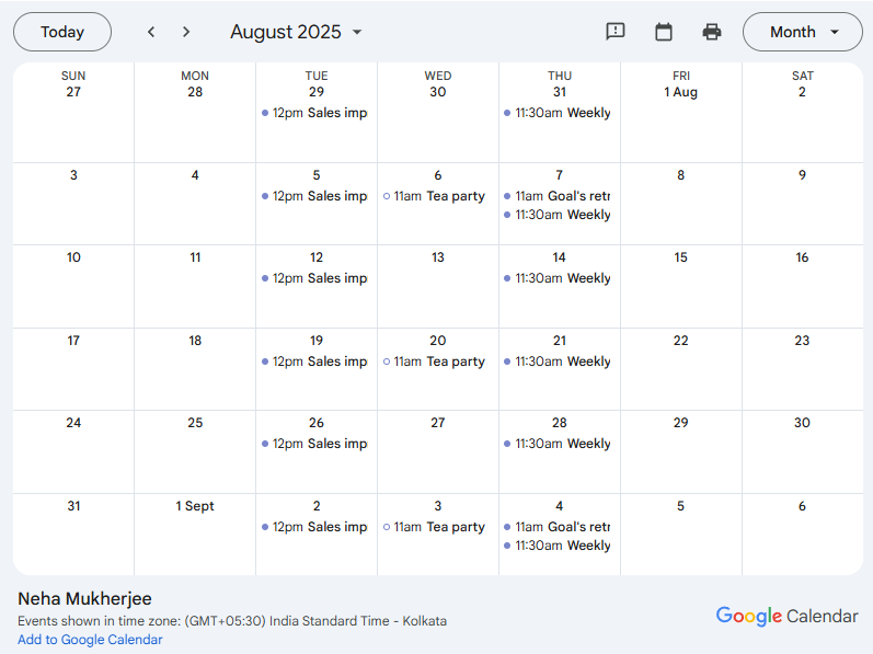 embed google calendar on website manual interface