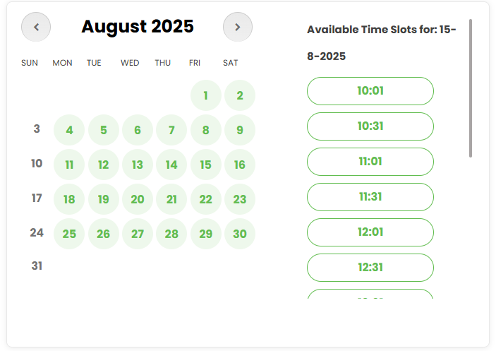 book an appointment addon