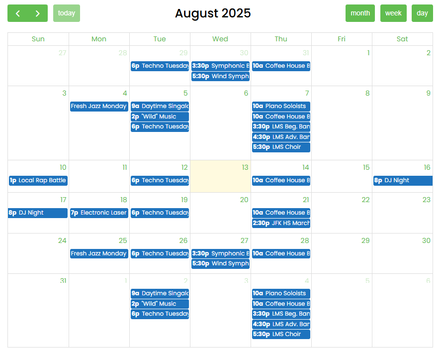 Fullcalendar integration simple calendar