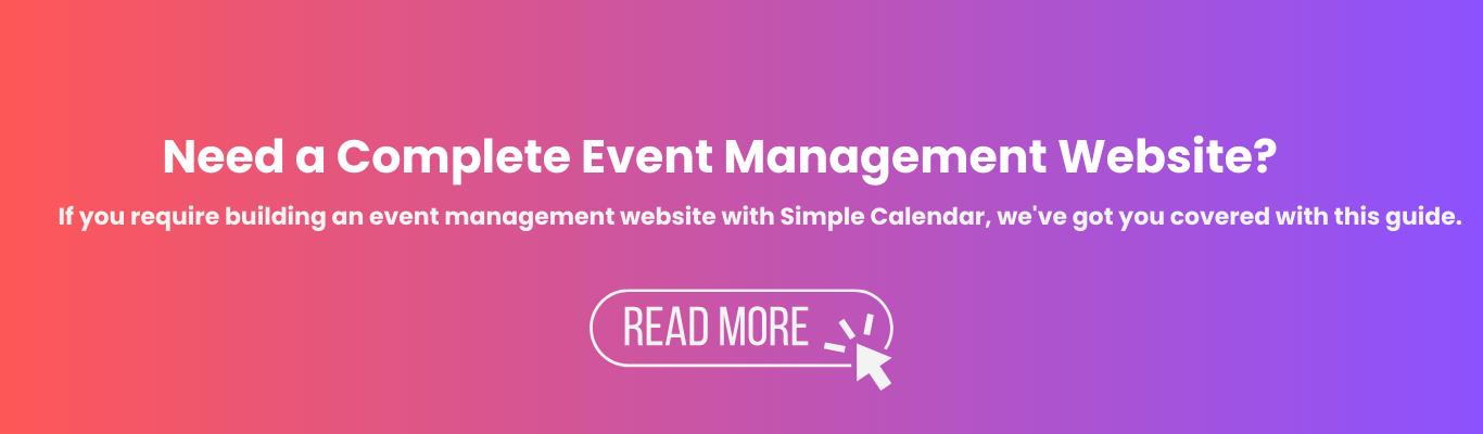 create an event management website with simple calendar plugin wordpress