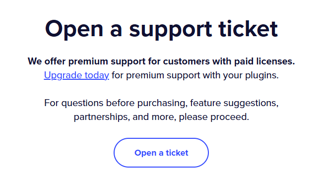 the events calendar support ticket