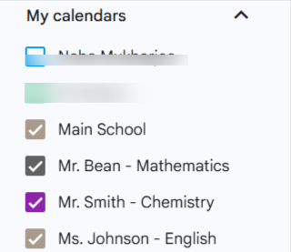 multiple teacher booking calendars