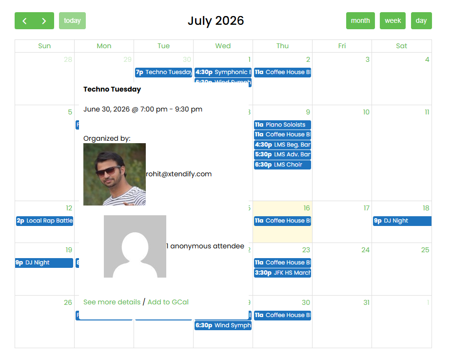 fullcalendar with google calendarpro new demos