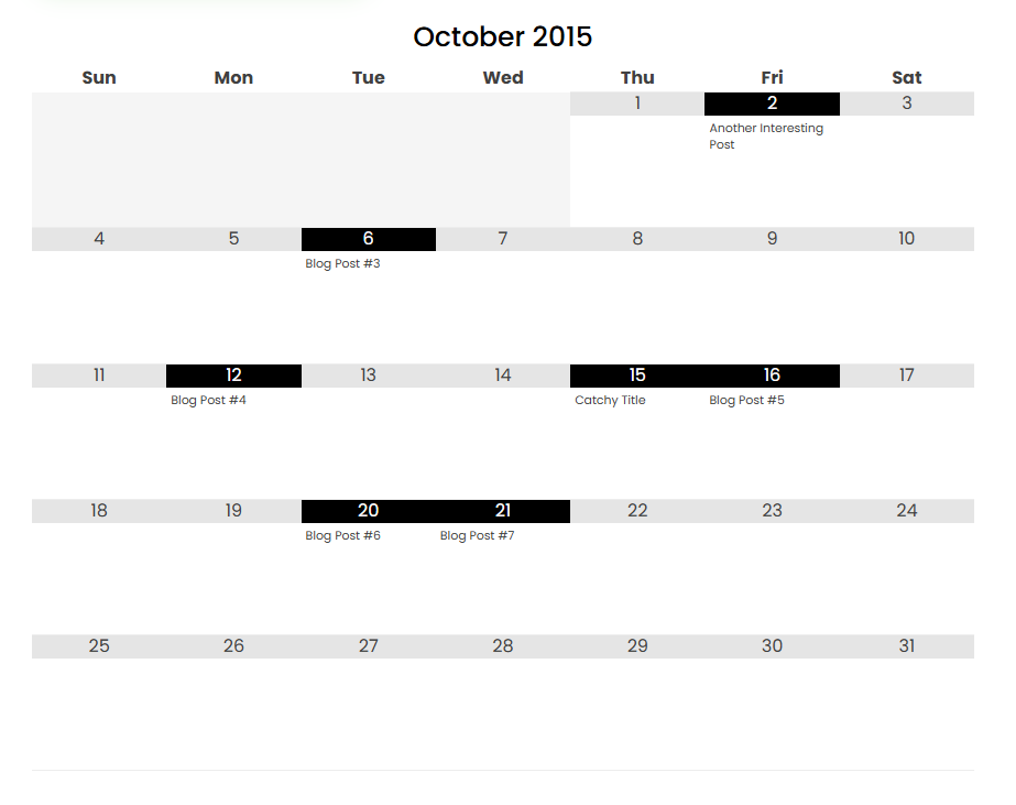 new blog feed simple calendar demos