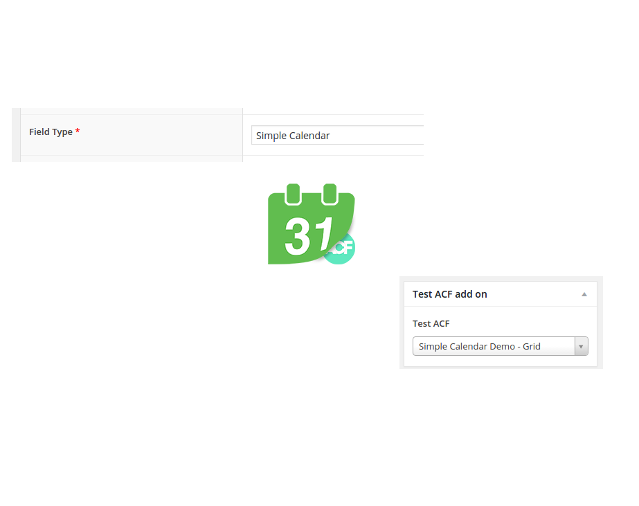 simple calendar plugin advanced custom fields addon