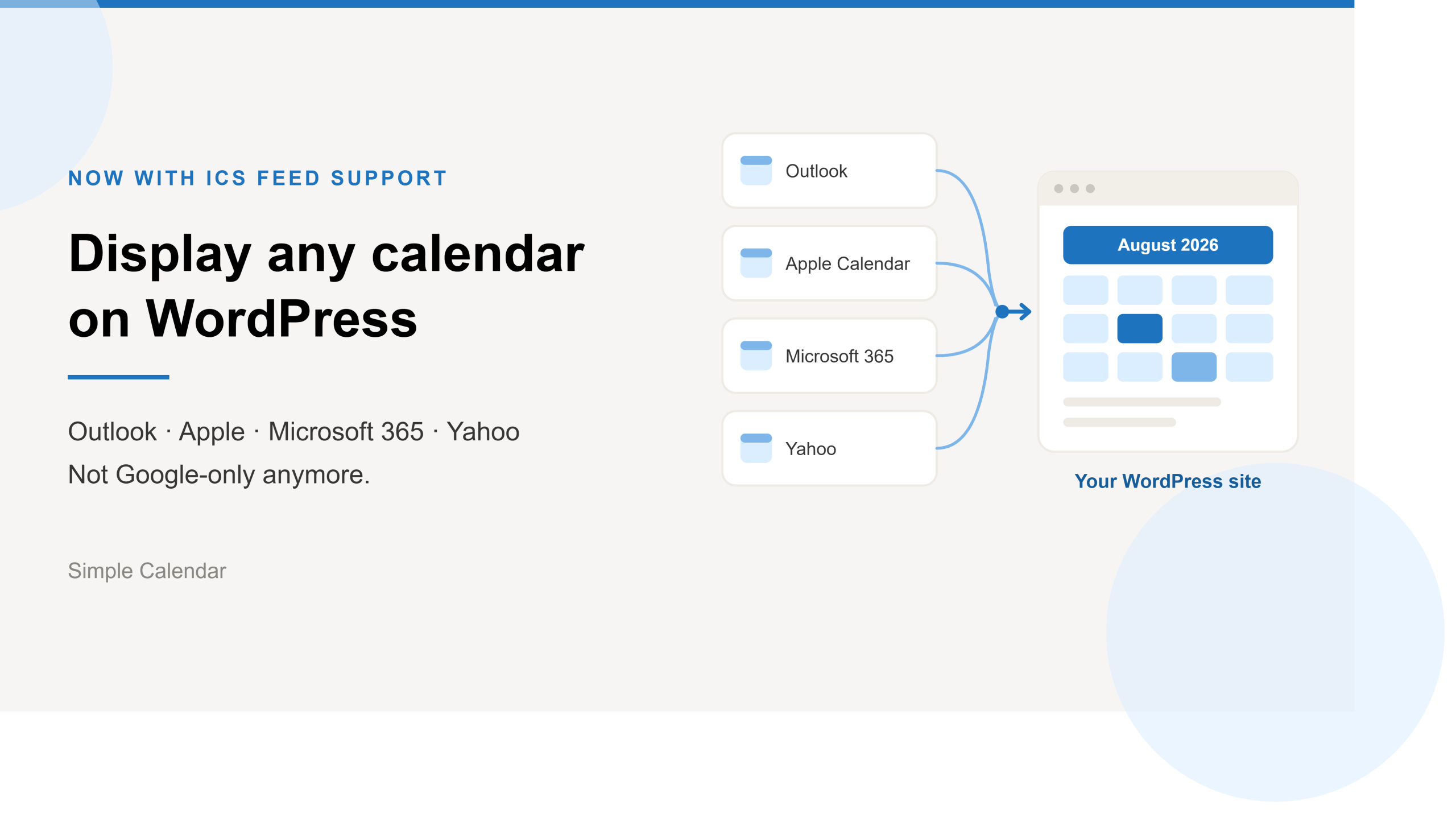 Update: Simple Calendar now supports ICS feeds